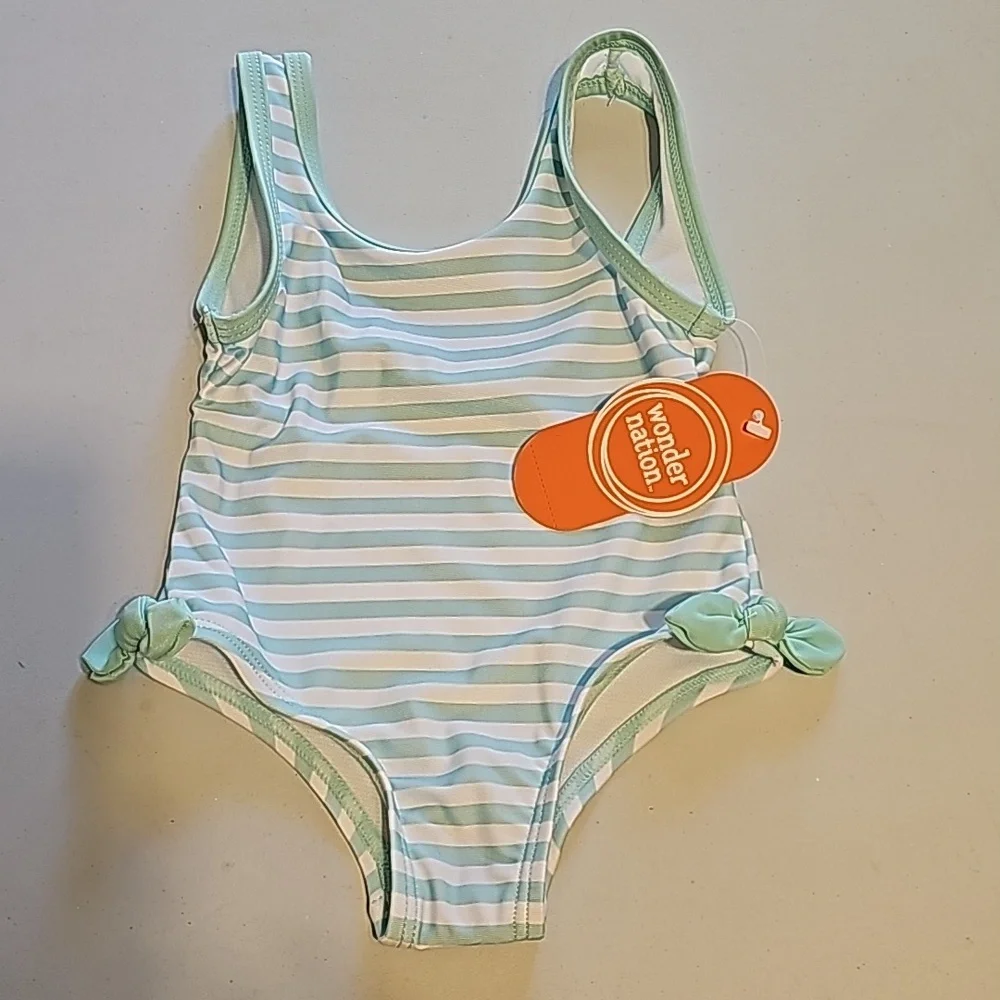 Wonder Nation Baby Girls Swimsuits Coverup ‎ Size 12 m